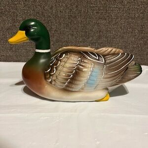 Vintage Napco Mallard‎ Duck Planter Ceramic/Pottery Cabin Lodge Decor Outdoors